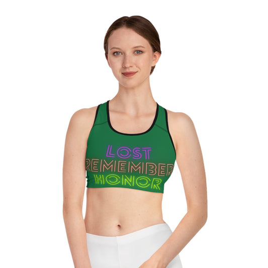 Sports Bra: Lost Remember Honor Dark Green