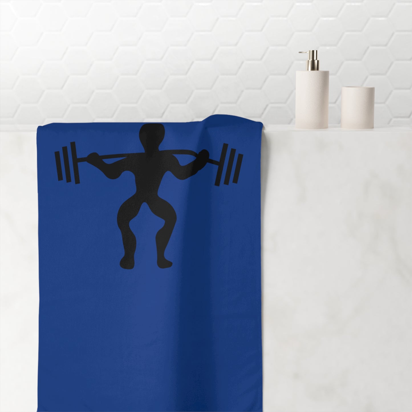 Mink-Cotton Towel: Weightlifting Dark Blue