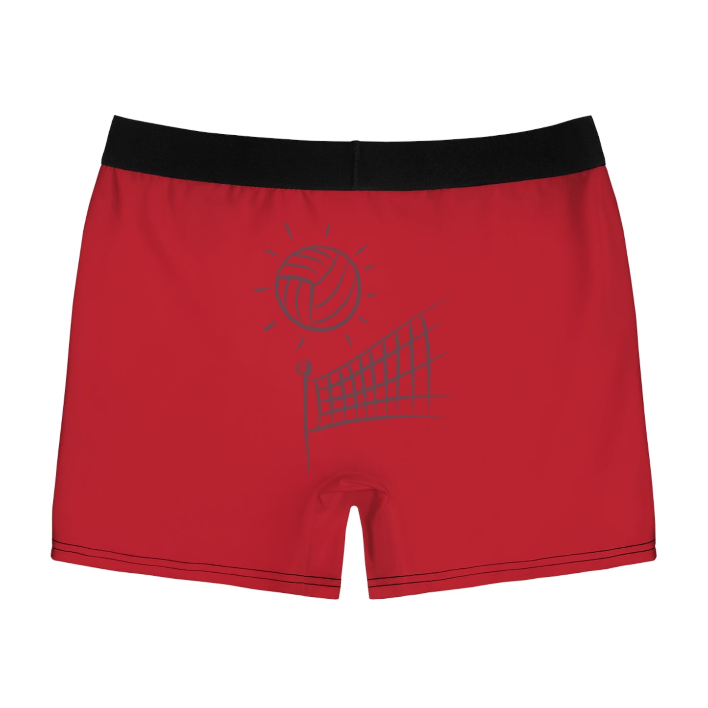 Men's Boxer Briefs: Volleyball Dark Red