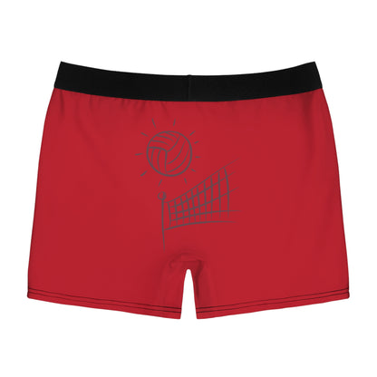 Men's Boxer Briefs: Volleyball Dark Red