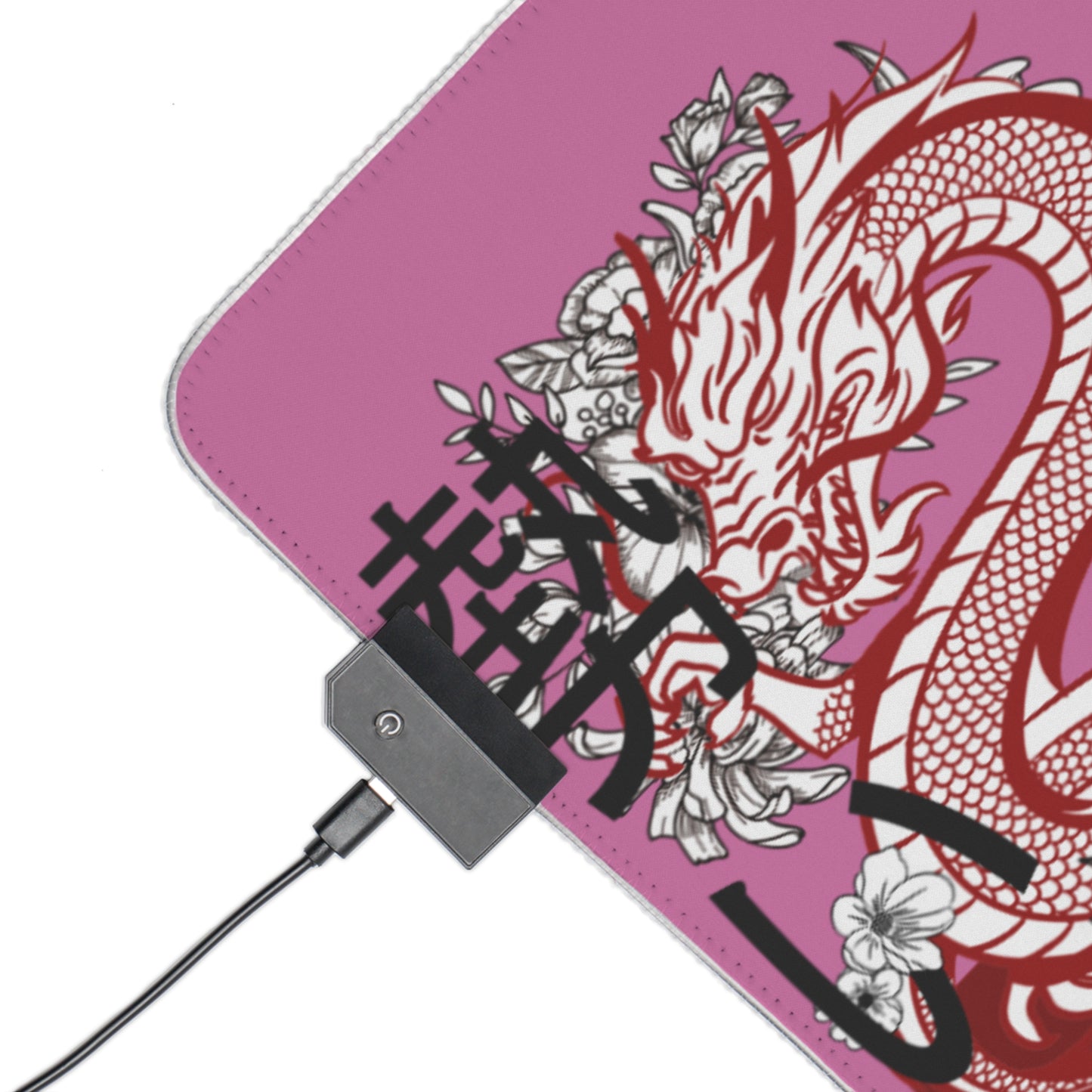 LED Gaming Mouse Pad: Dragons Lite Pink