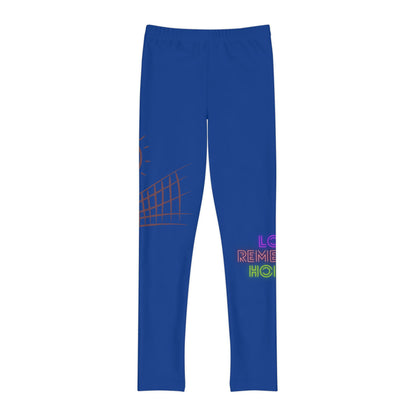 Youth Full-Length Leggings: Volleyball Dark Blue