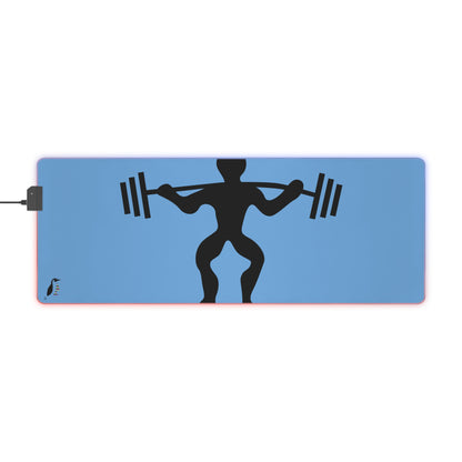 LED Gaming Mouse Pad: Weightlifting Lite Blue