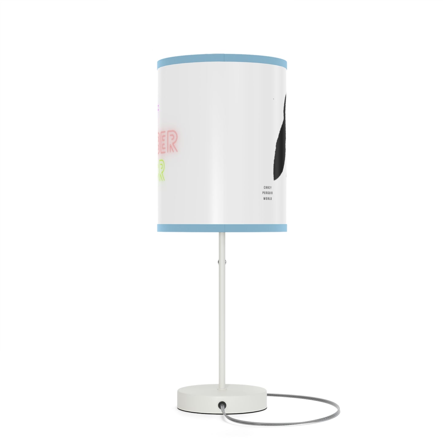 Lamp on a Stand, US|CA plug: Crazy Penguin World Logo White