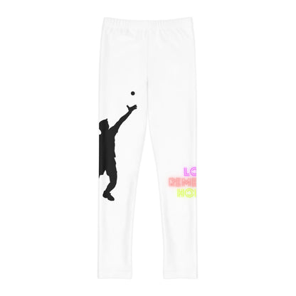 Youth Full-Length Leggings: Tennis White