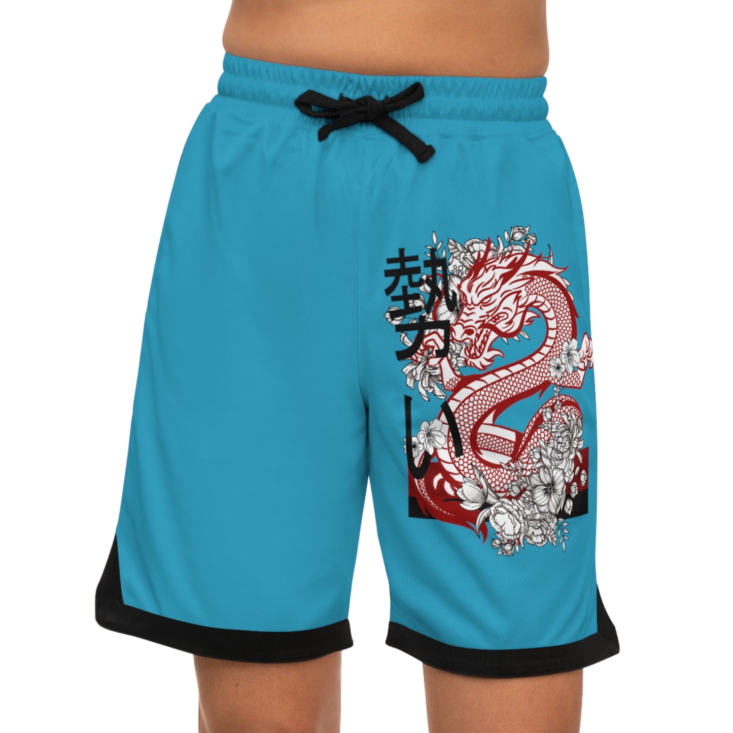 Basketball Rib Shorts: Dragons Turquoise