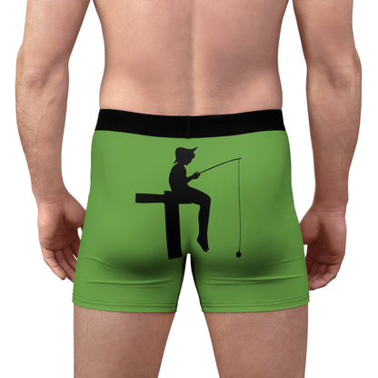 Men's Boxer Briefs: Fishing Green