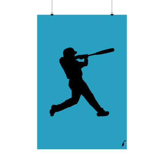 Premium Matte Vertical Posters: Baseball Turquoise