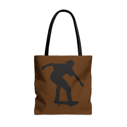 Tote Bag: Skateboarding Brown