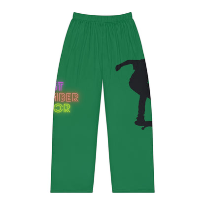 Women's Pajama Pants: Skateboarding Dark Green