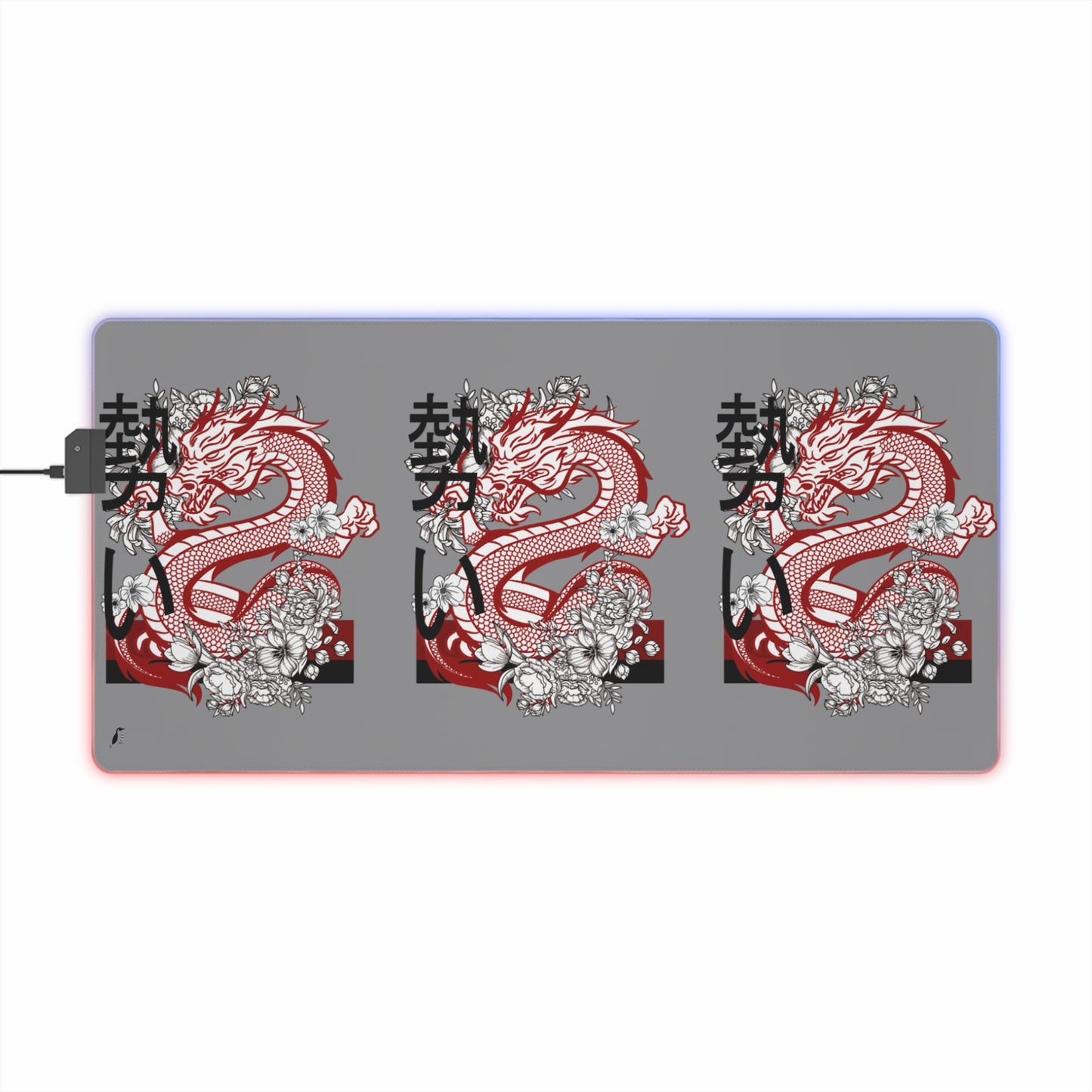 LED Gaming Mouse Pad: Dragons Grey