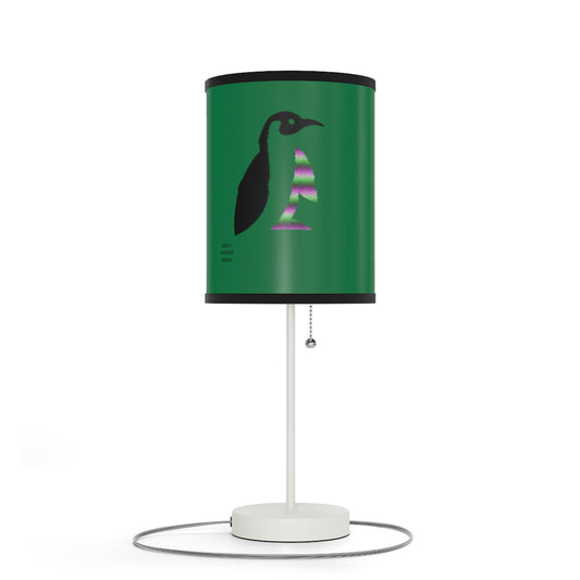 Lamp on a Stand, US|CA plug: Crazy Penguin World Logo Dark Green