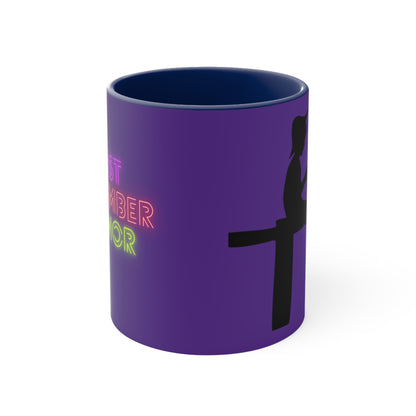 Accent Coffee Mug, 11oz: Fishing Purple