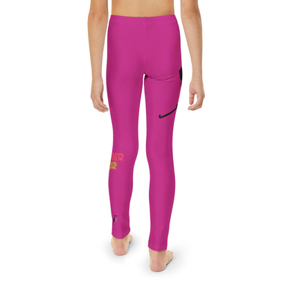 Youth Full-Length Leggings: Hockey Pink