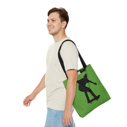 Tote Bag: Skateboarding Green