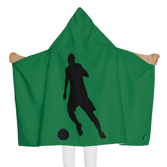Youth Hooded Towel: Soccer Dark Green