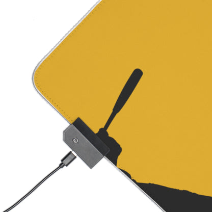 LED Gaming Mouse Pad: Baseball Yellow