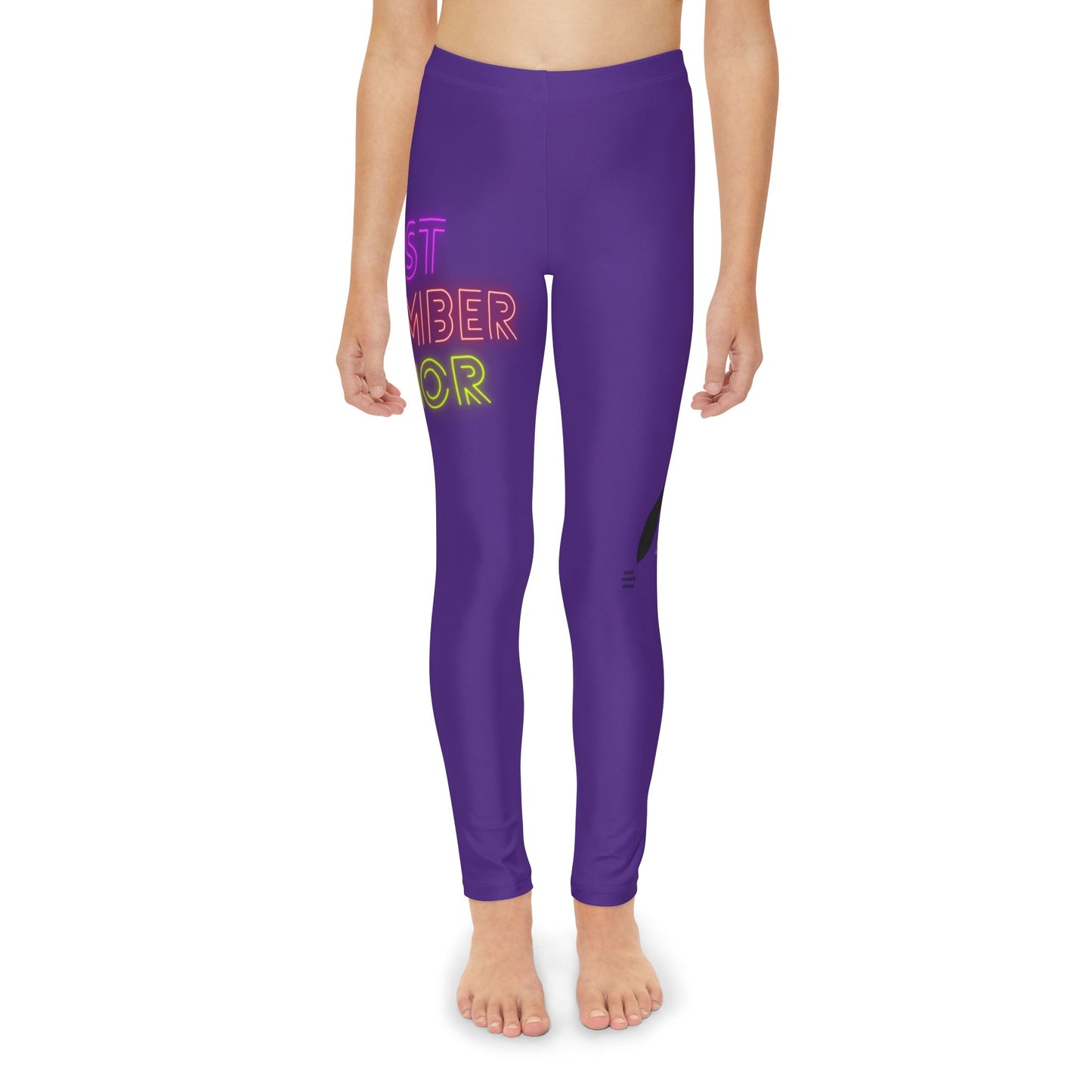 Youth Full-Length Leggings: Lost Remember Honor Purple