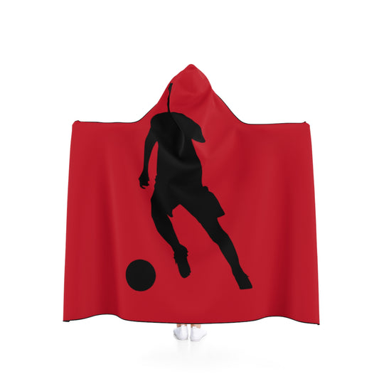 Hooded Blanket: Soccer Dark Red