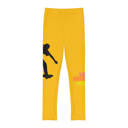 Youth Full-Length Leggings: Skateboarding Yellow