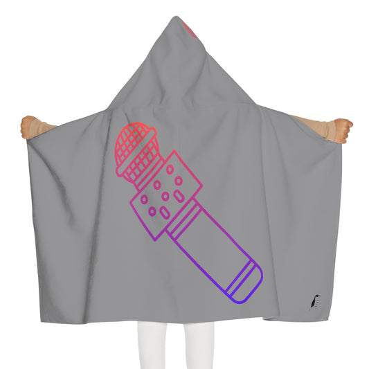 Youth Hooded Towel: Music Grey