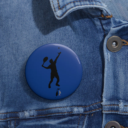 Custom Pin Buttons Tennis Dark Blue
