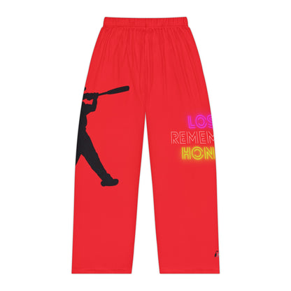 Women's Pajama Pants: Baseball Red