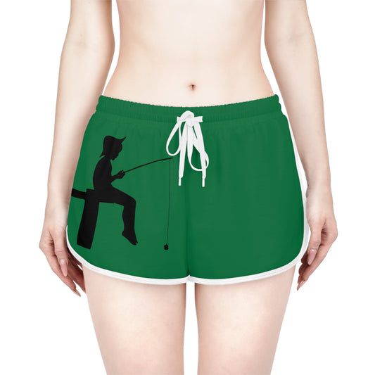Women's Relaxed Shorts: Fishing Dark Green