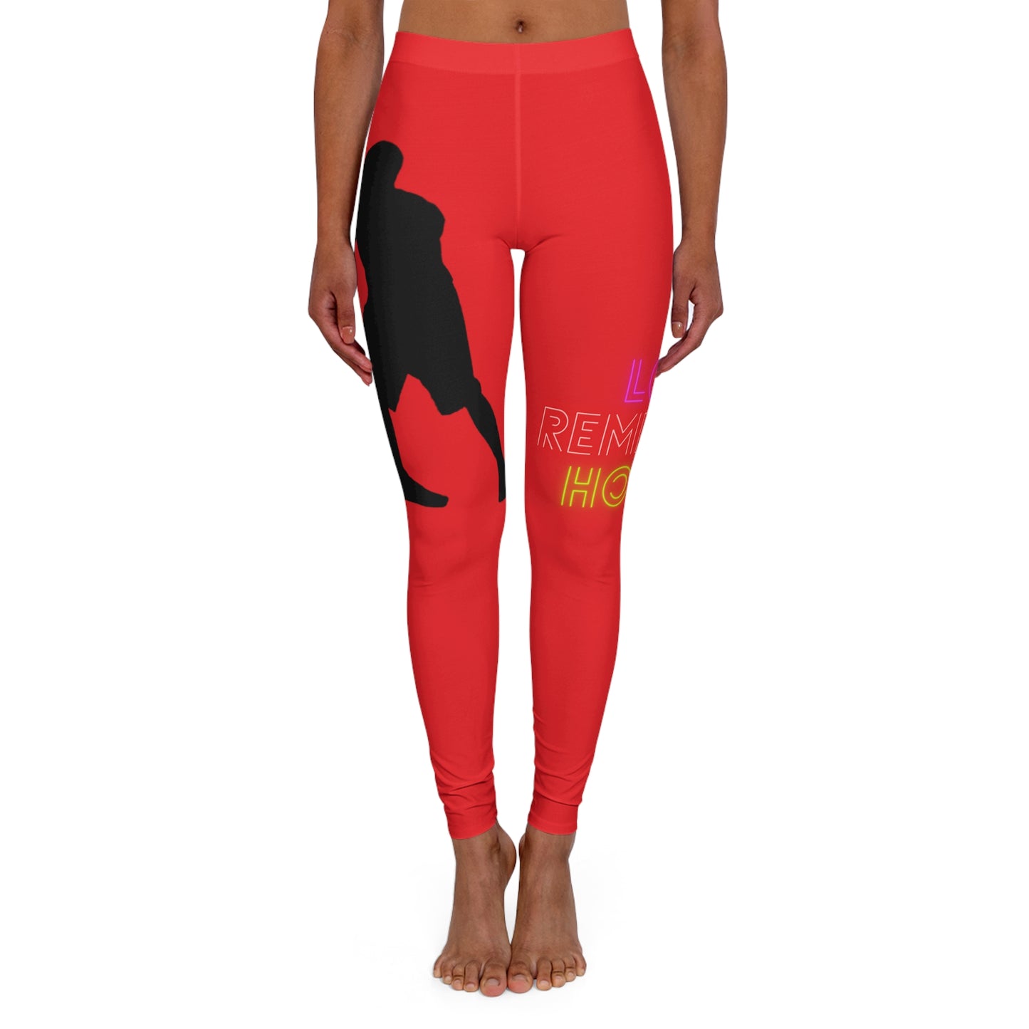 Women's Spandex Leggings: Basketball Red