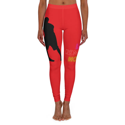 Women's Spandex Leggings: Basketball Red