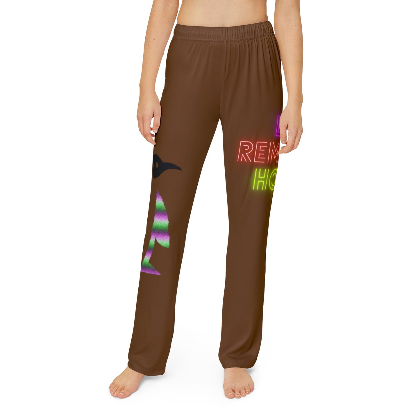 Kids Pajama Pants: Crazy Penguin World Logo Brown