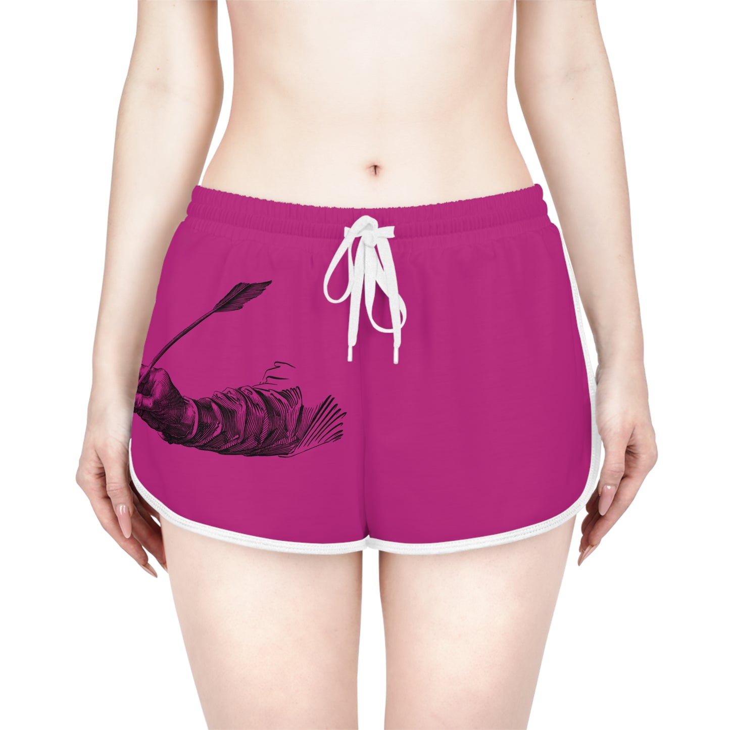 Women's Relaxed Shorts: Writing Pink