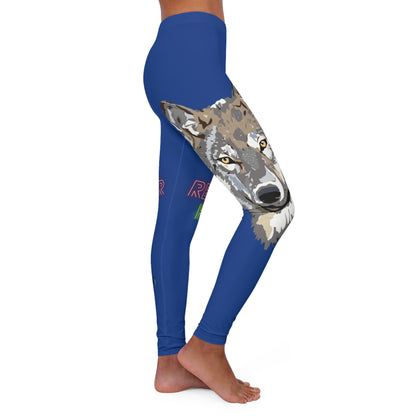 Women's Spandex Leggings: Wolves Dark Blue