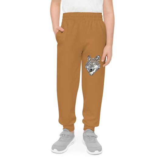 Youth Joggers: Wolves Lite Brown