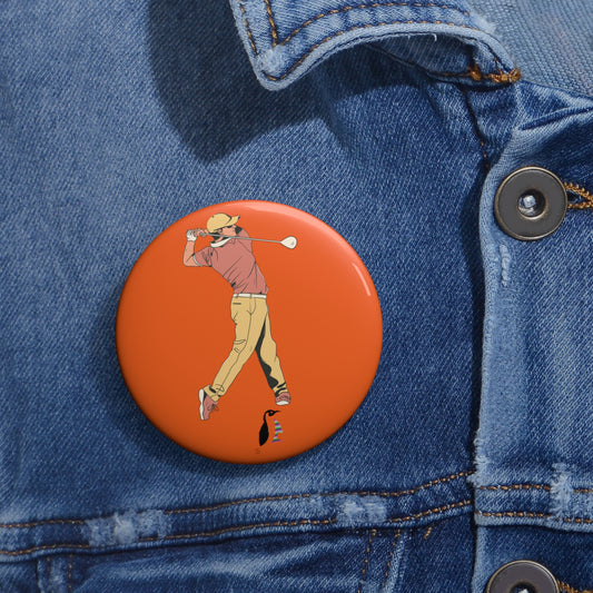 Custom Pin Buttons Golf Orange