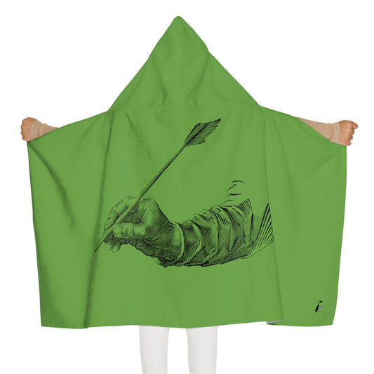Youth Hooded Towel: Writing Green