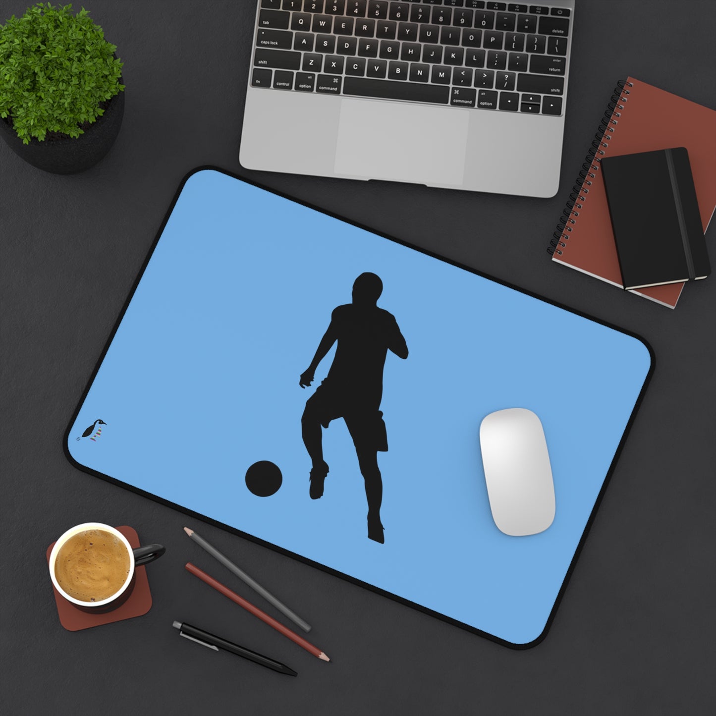 Desk Mat: Soccer Lite Blue