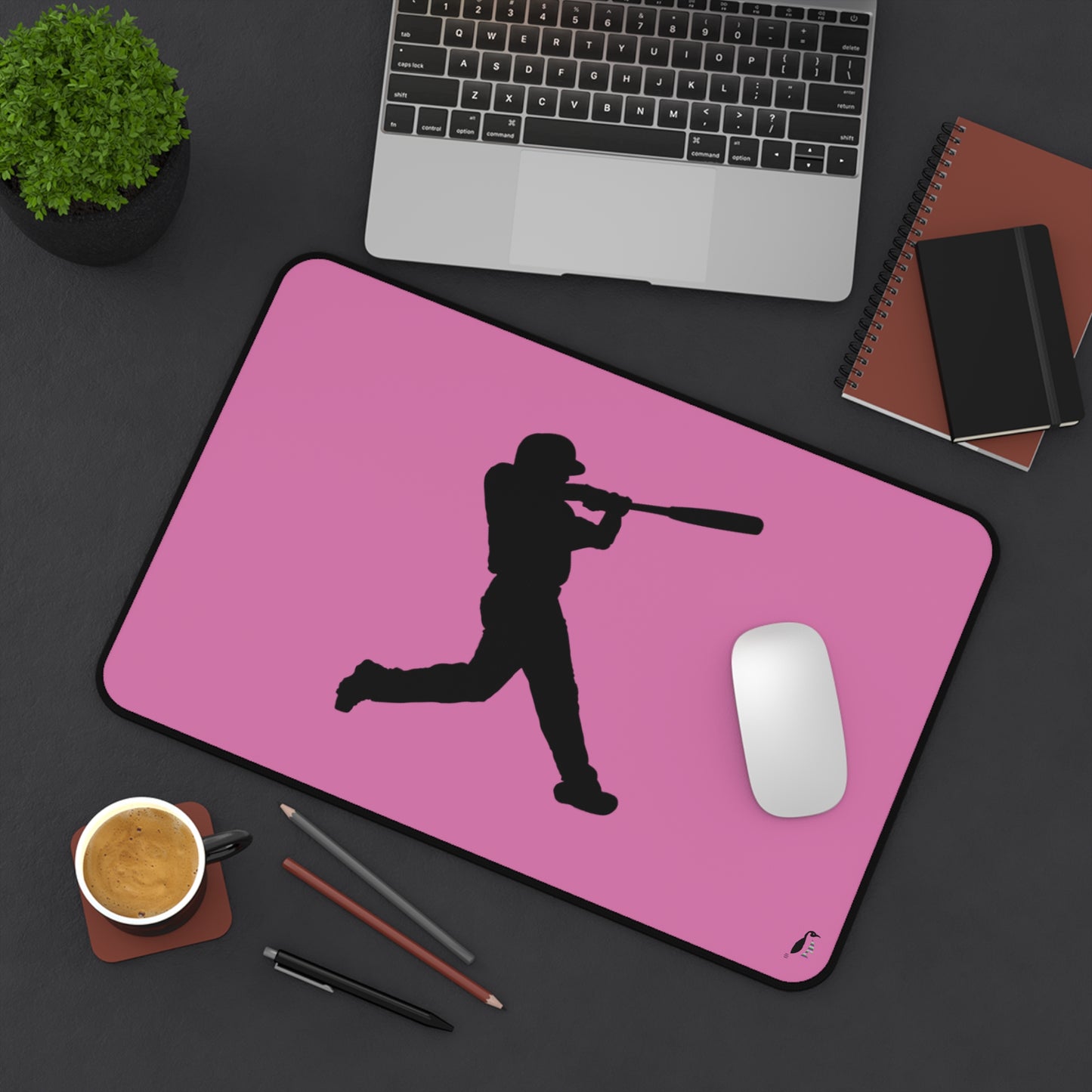 Desk Mat: Baseball Lite Pink