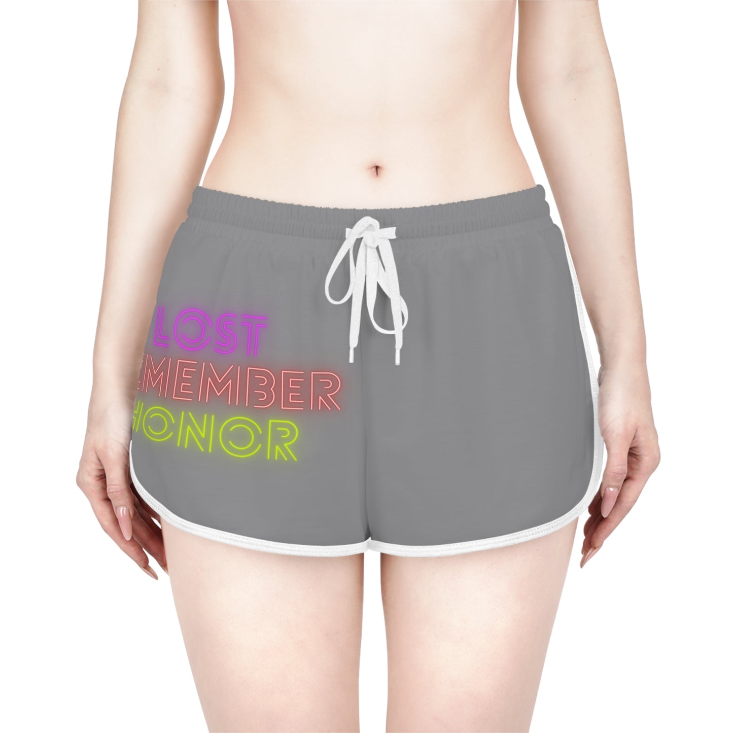 Women's Relaxed Shorts: Lost Remember Honor Grey