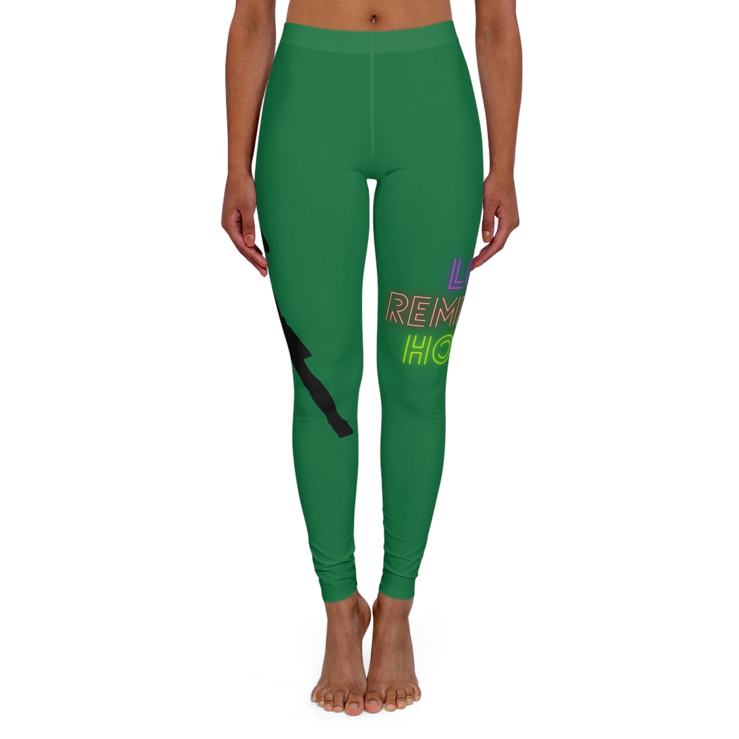 Women's Spandex Leggings: Soccer Dark Green