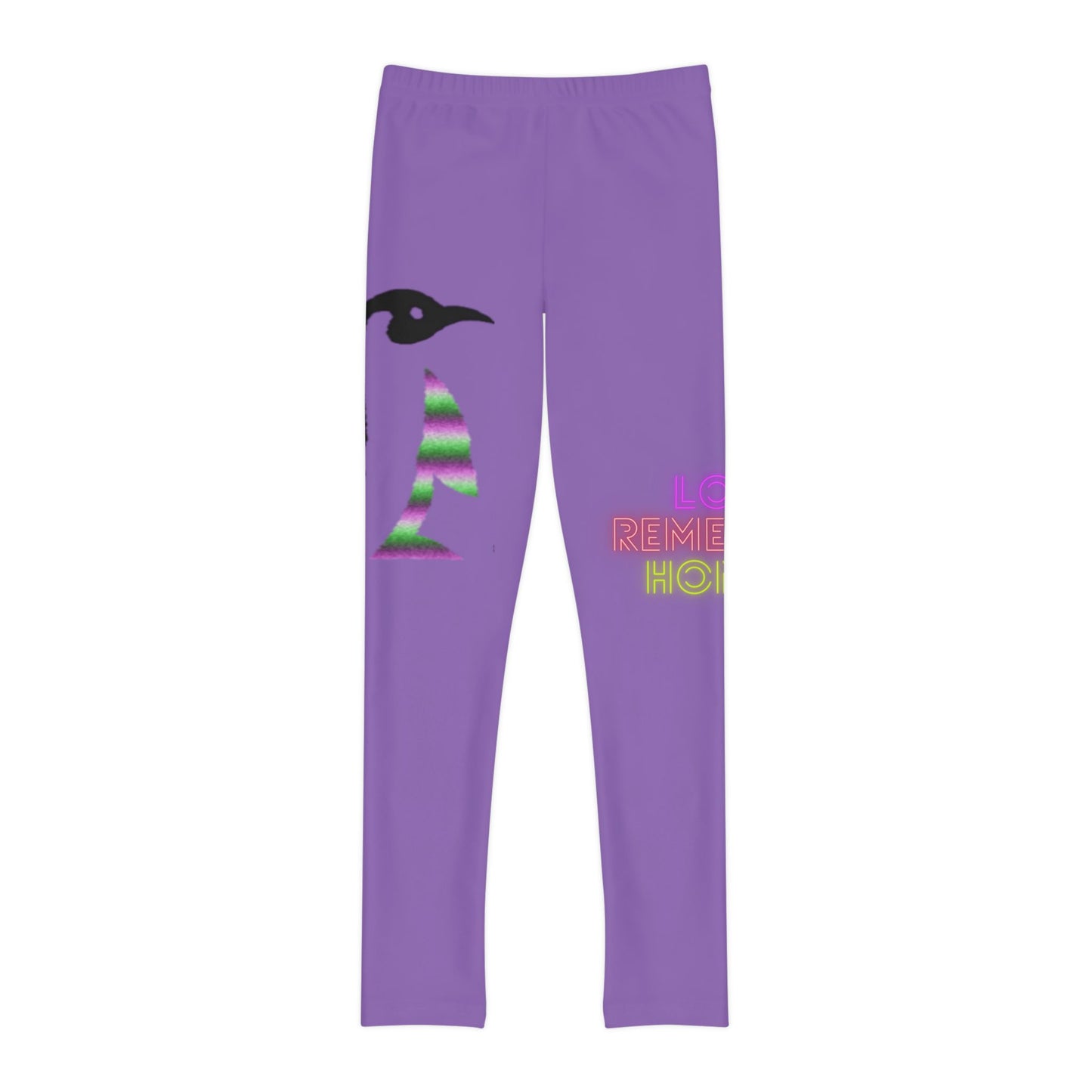 Youth Full-Length Leggings: Crazy Penguin World Logo Lite Purple