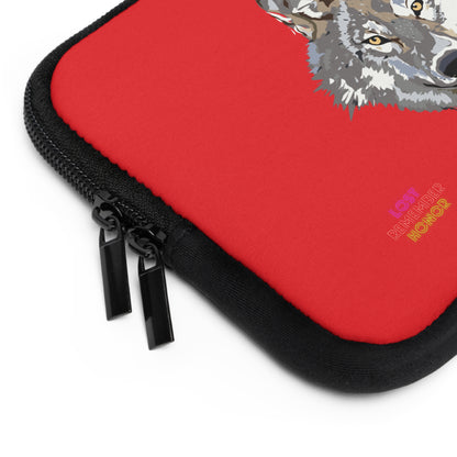 Laptop Sleeve: Wolves Red