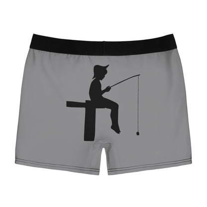 Men's Boxer Briefs: Fishing Grey