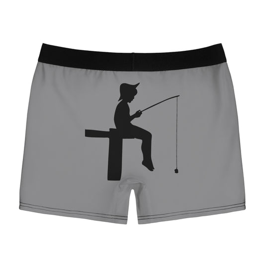 Men's Boxer Briefs: Fishing Grey