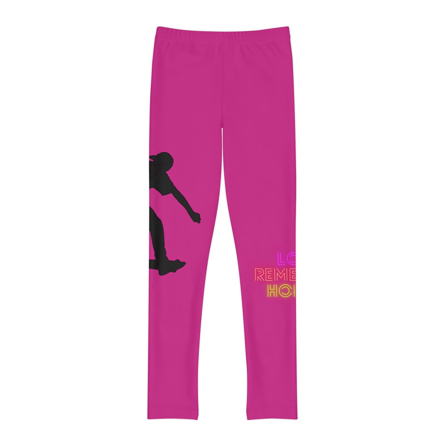 Youth Full-Length Leggings: Skateboarding Pink