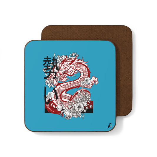 Hardboard Back Coaster: Dragons Turquoise