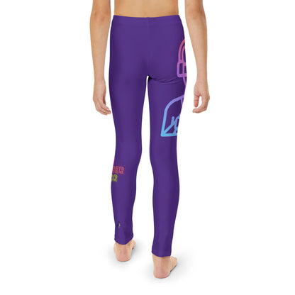 Youth Full-Length Leggings: Gaming Purple