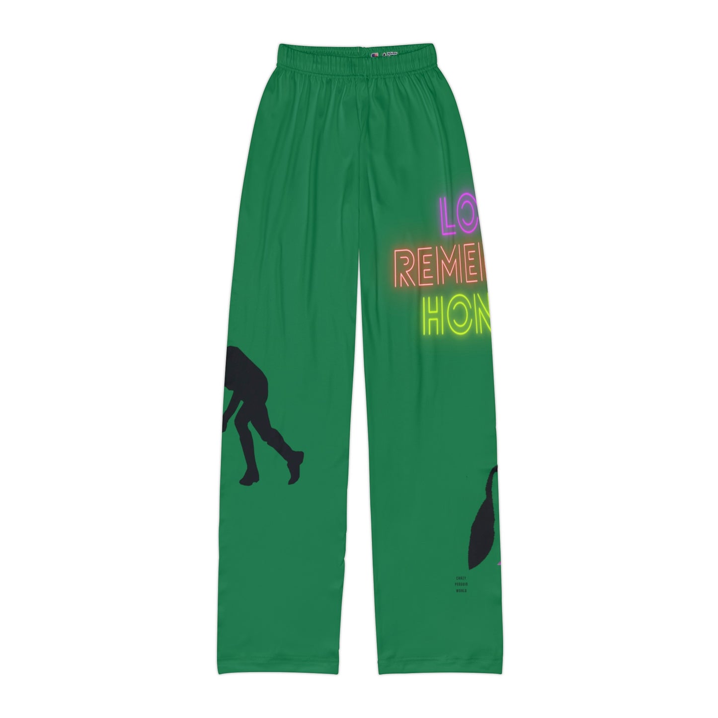 Kids Pajama Pants: Hockey Dark Green