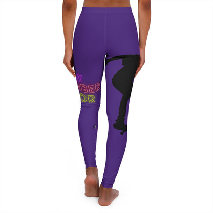 Women's Spandex Leggings: Skateboarding Purple