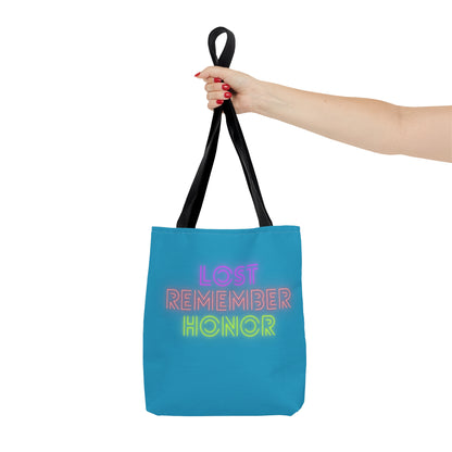 Tote Bag: Lost Remember Honor Turquoise